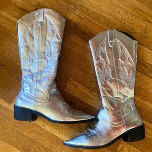 Metallic Cowboy Boots - SIZE 9